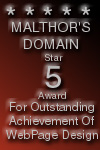 Malthor's Domain 5 Star Award